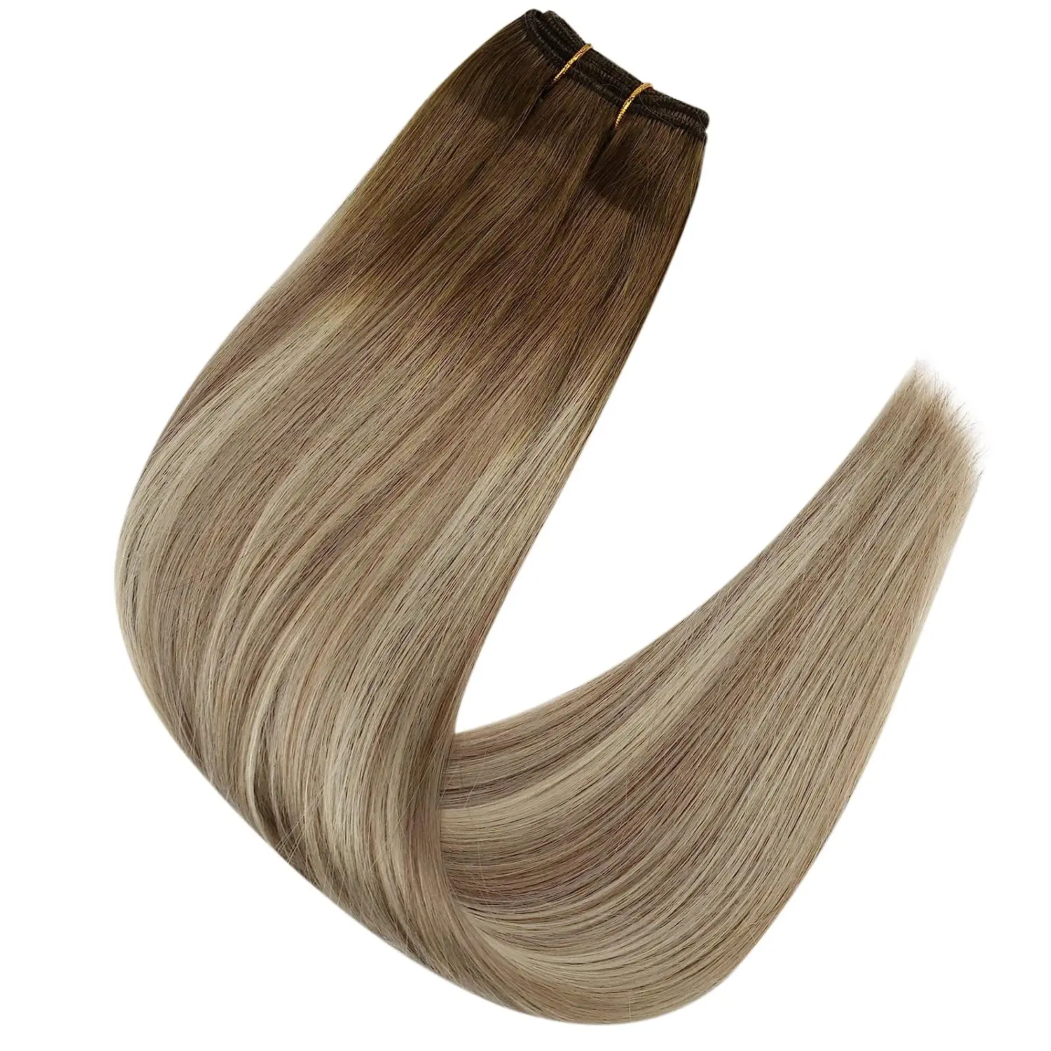 Full Shine Hair Bundles 100% Human Hair Weft Extensions Ombre Blonde Color100g Sew In Silky Straight Remy Skin Double Weft - Image 15