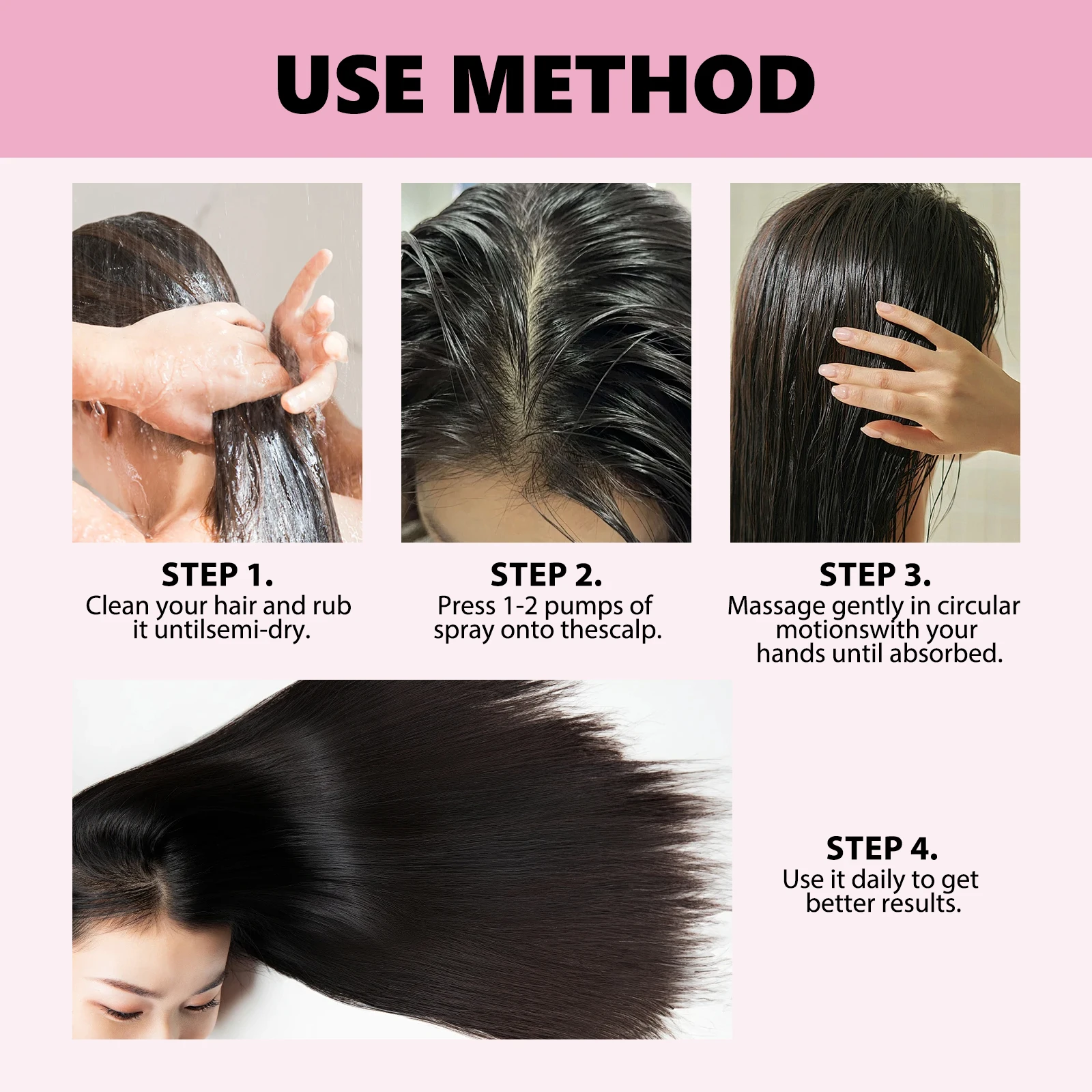 Hair Care Spray Nourishes Hair Scalp Moisturizes And Softens Hair, Repair Damage Strengthen Hair Follicles Reducing Hair Loss - Image 5