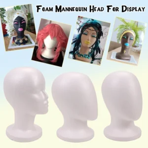 Wig Heads Stand Foam Head To Make Wig 1Pcs Display Styling Head With Mounting Holes White Faceless Styrofoam Head For Wigs