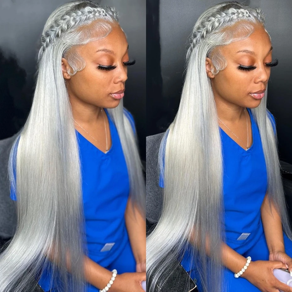 13x6 Teal Ocean Blue Lace Front Wig Human Hair Body Wave 613 Blonde Lace Frontal Wig Preplucked Mint Green Color Human Hair Wigs - Image 10