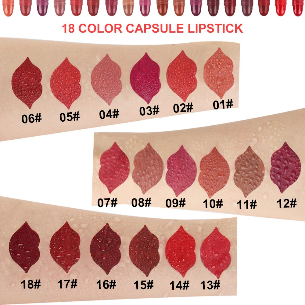 18 color lipstick with moisturizing, long-lasting, waterproof, sweat resistant, radiant, and smooth lip gloss - Image 4