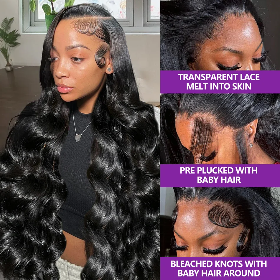 40 Inch Body Wave Human Hair Wigs 13x6 Transparent Human Hair 13x4 Hd Lace Frontal Wig 100% Human Hair Pre Pluck Lace Front Wig - Image 2