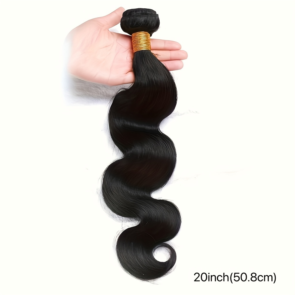 12A Brazilian Body Wave Bundles Human Hair Bundles Unprocessed Virgin Hair Body Wave 1/3 Bundles Human Hair Weave Bundles 1B Natural Black Double Weft - Image 6