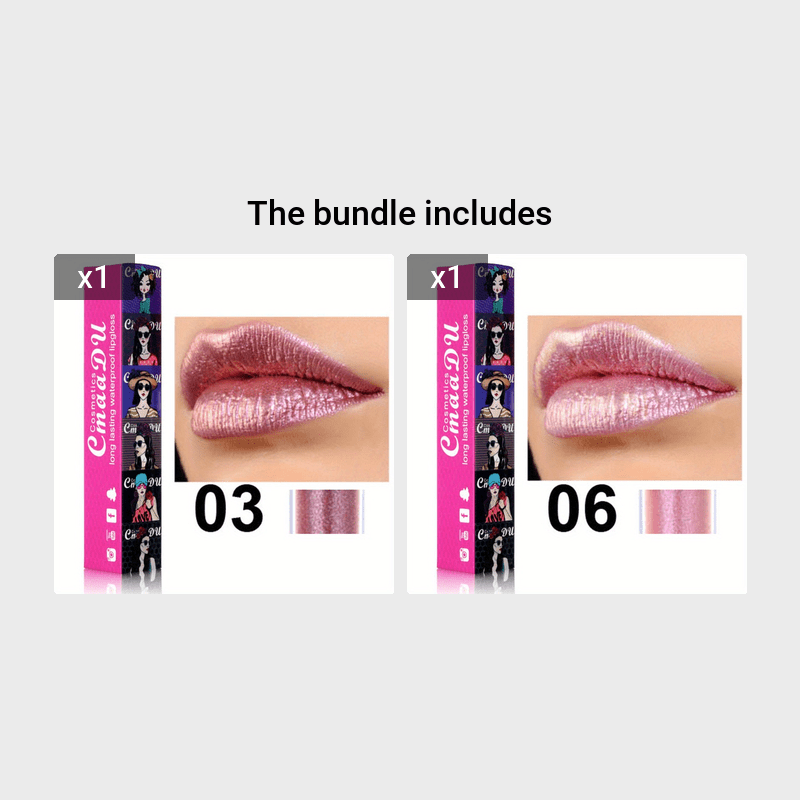 11 Color Long Lasting Waterproof Lip Gloss, Metallic Shimmer Glitter Finish Lipstick for Valentine's Day Gifts and Music Festival - Image 18