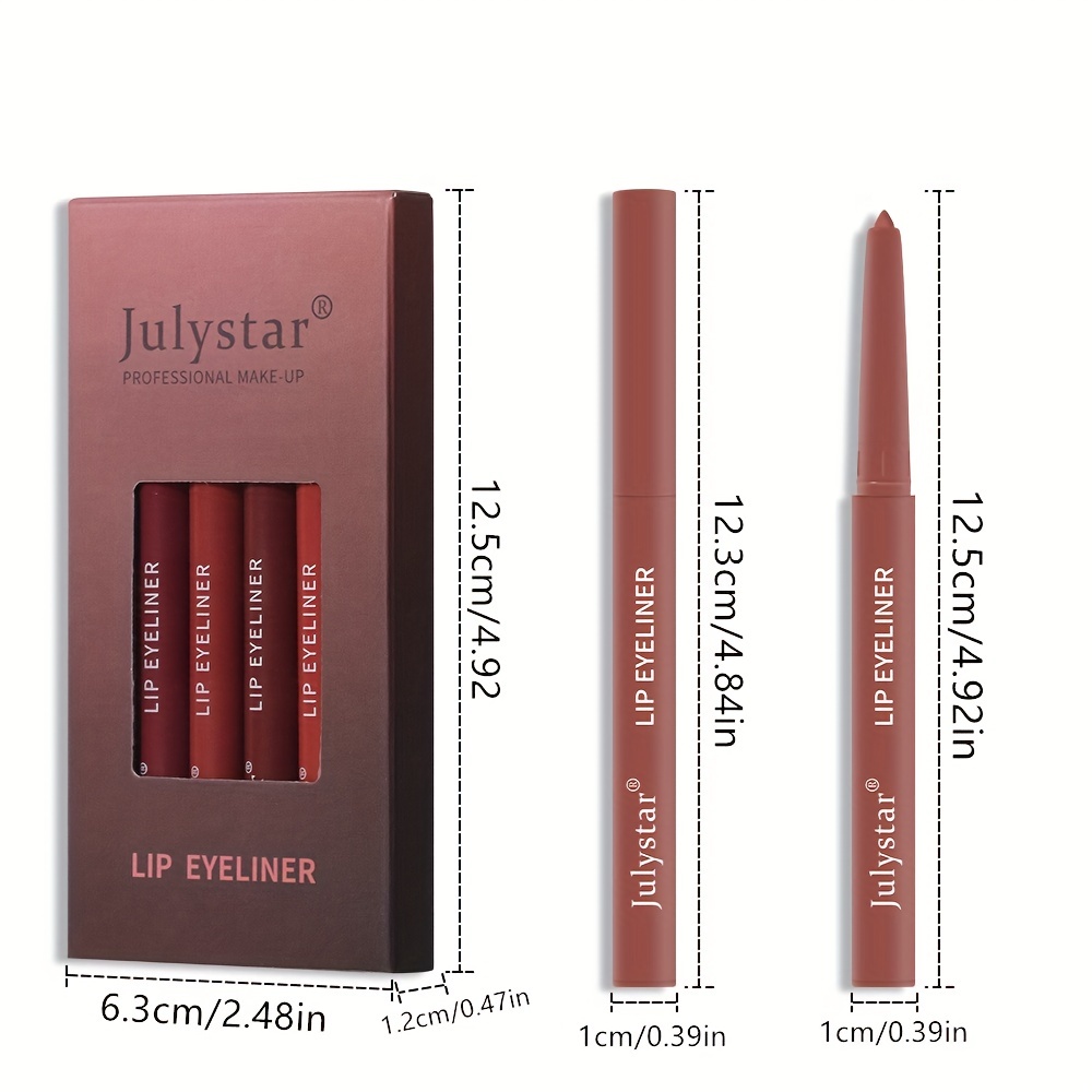 Lip Pencil Waterproof Non-halo Lipstick Pen Pink Matte Lip Gloss Rotating Lip Liner Set Valentine's Day Gifts - Image 4