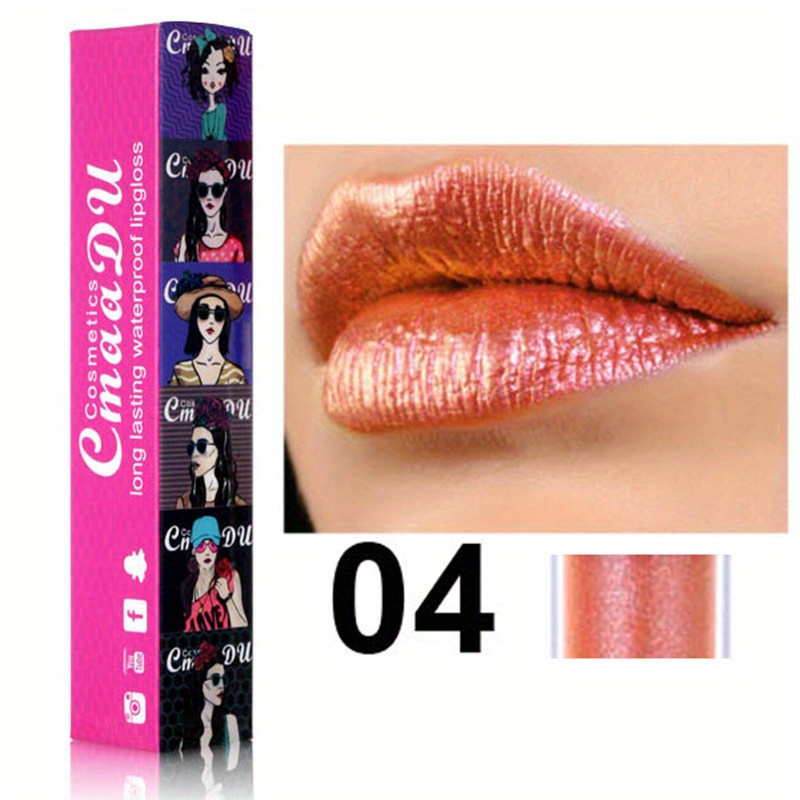 11 Color Long Lasting Waterproof Lip Gloss, Metallic Shimmer Glitter Finish Lipstick for Valentine's Day Gifts and Music Festival - Image 10