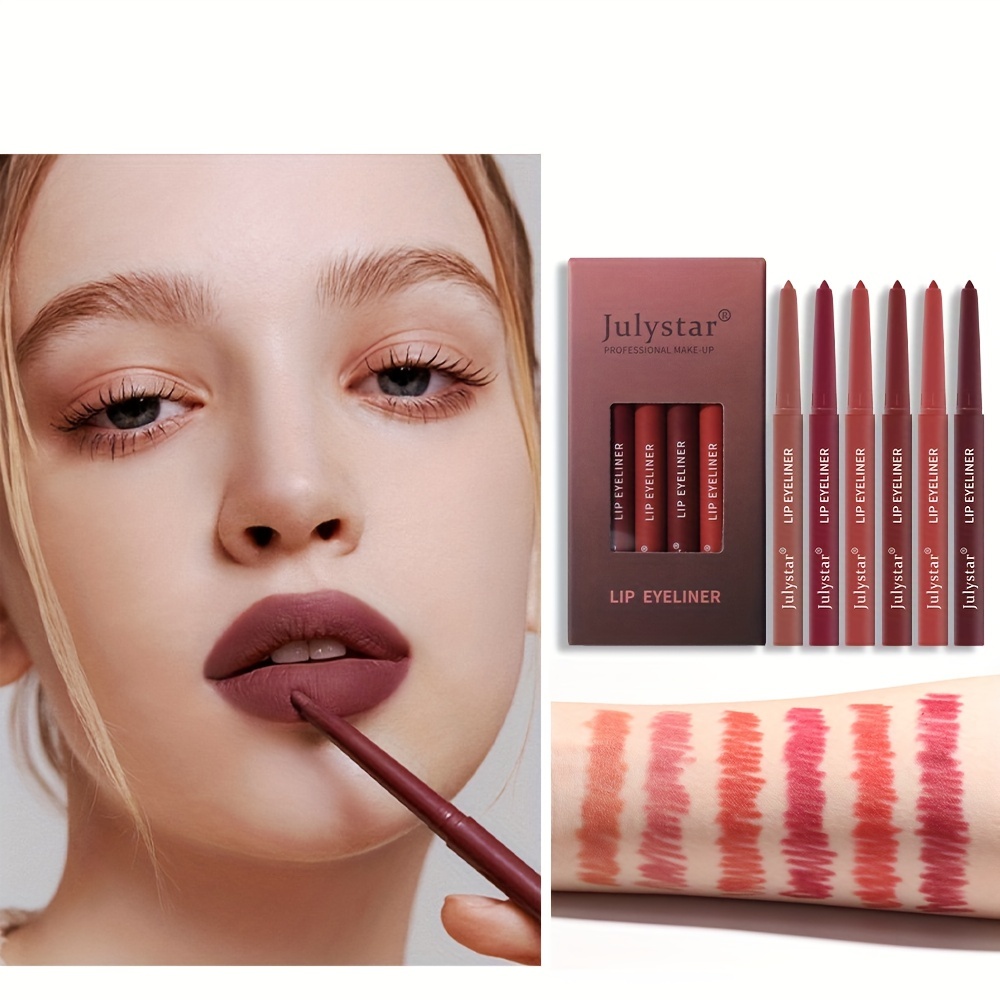 Lip Pencil Waterproof Non-halo Lipstick Pen Pink Matte Lip Gloss Rotating Lip Liner Set Valentine's Day Gifts - Image 3