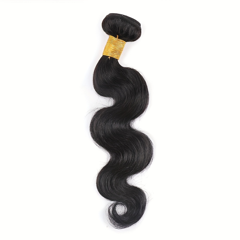 12A Brazilian Body Wave Bundles Human Hair Bundles Unprocessed Virgin Hair Body Wave 1/3 Bundles Human Hair Weave Bundles 1B Natural Black Double Weft - Image 3