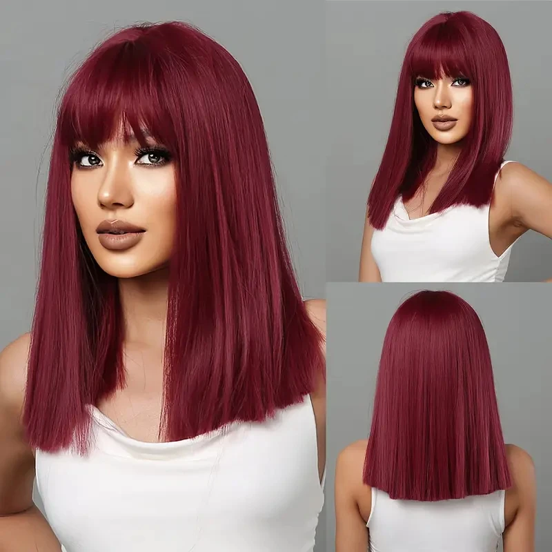 Rainbow multi-color synthetic wig for daily gatherings, parties, Halloween cosplay, bob hairstyle with side bangs, head cover - Image 7