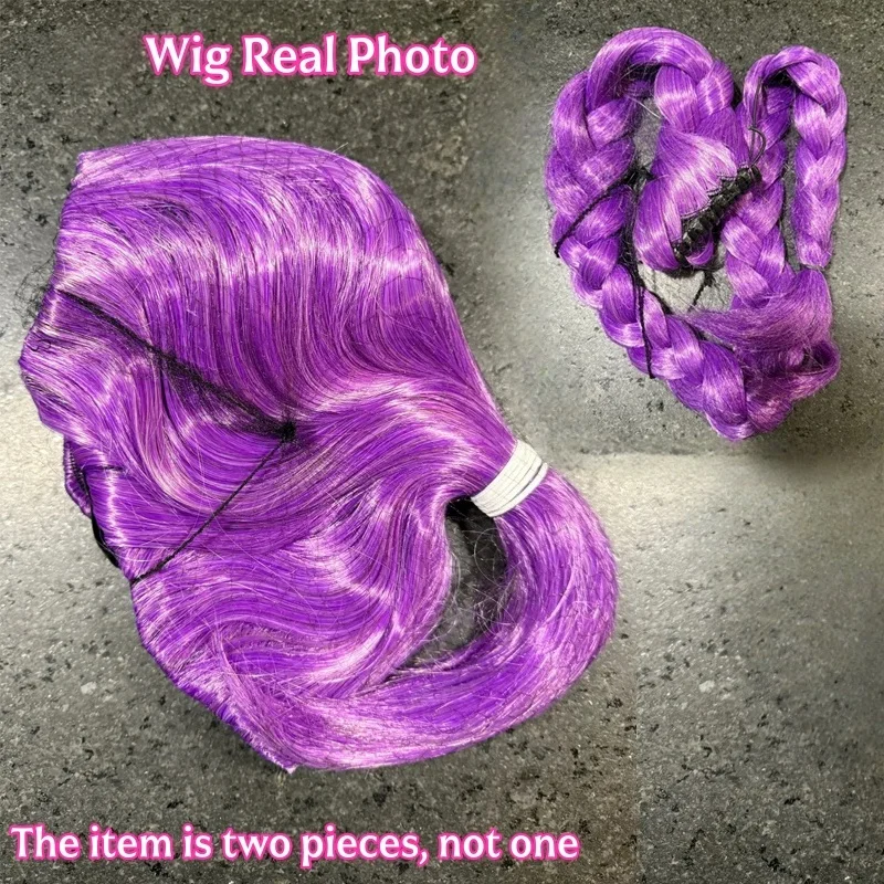 Movie Kpop Anime Cosplay Wigs Purple Black Red Long Hair Heat Resistant Synthetic Wigs Carnival Props - Image 4