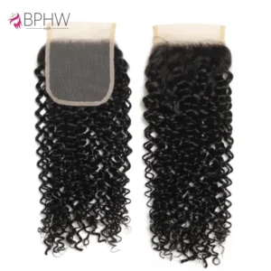 Kinky Curly Lace Frontal Closure Only 4×4 Lace Closure Brazilian Remy Hair Pre Plucked 100% Human Hair Kinky Curly Lace Closure