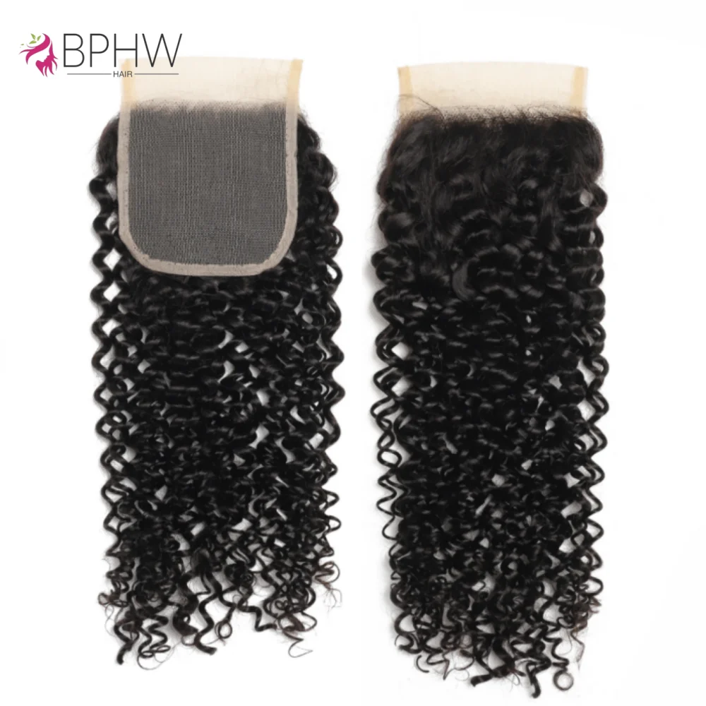Kinky Curly Lace Frontal Closure Only 4x4 Lace Closure Brazilian Remy Hair Pre Plucked 100% Human Hair Kinky Curly Lace Closure - Image 2