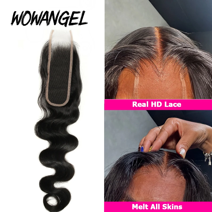 2x6 HD Lace Closure Only Body Wave Human Hair Pre Plucked Skinlike Deep Parting Kim K Closure Invisible Swiss Lace Remy Hair - Image 2