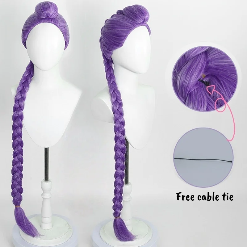 Movie Kpop Anime Cosplay Wigs Purple Black Red Long Hair Heat Resistant Synthetic Wigs Carnival Props - Image 3