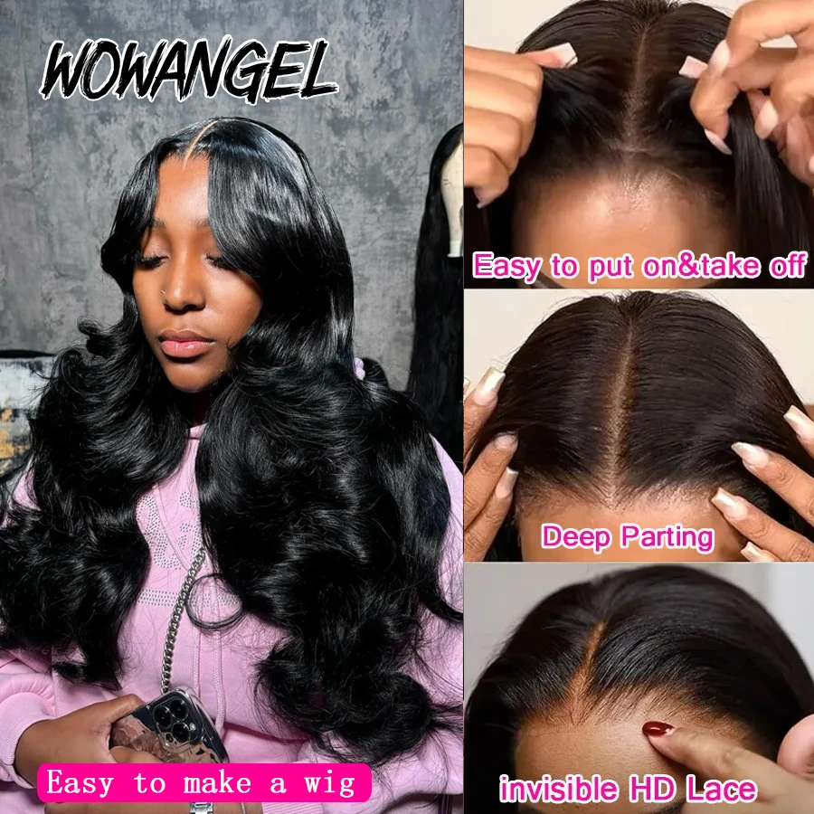 2x6 HD Lace Closure Only Body Wave Human Hair Pre Plucked Skinlike Deep Parting Kim K Closure Invisible Swiss Lace Remy Hair - Image 3