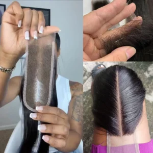 2×6 Lace Closure 100% Human Hair 10”-22” HD Lace Closure Remy Hair Transparent Lace Hair Closure HairUGo